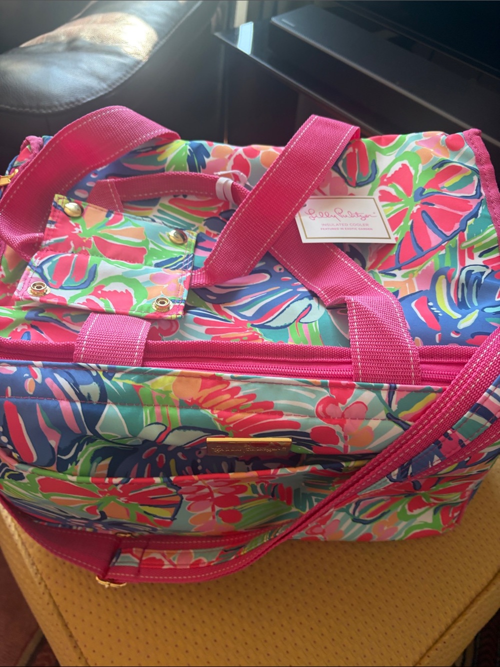Lilly Pulitzer Pink Multi-Color Tropical Insulated Cooler